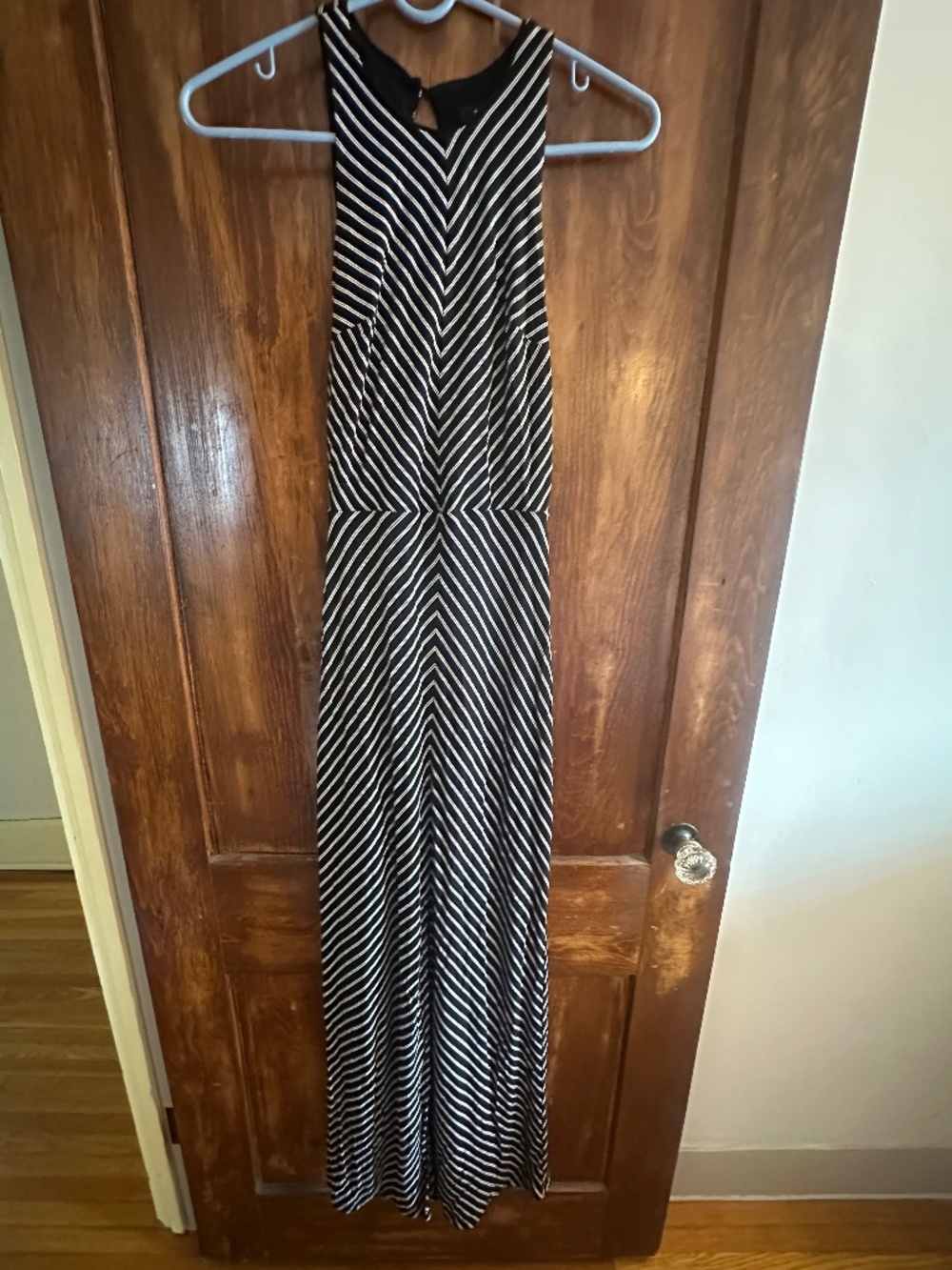 White House Black Market Women’s maxi dress black and white stripe xxs